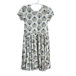 Dot Dot Smile Girls Dress Size 3/4 Seashell Print Short Sleeve Twirl NWT